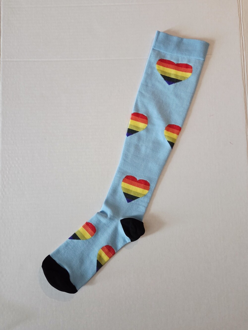 Multicolored Hearts Knee Length Socks